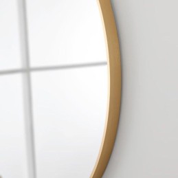 Specchio tondo 80 cm cornice alluminio colore oro linea Metal
